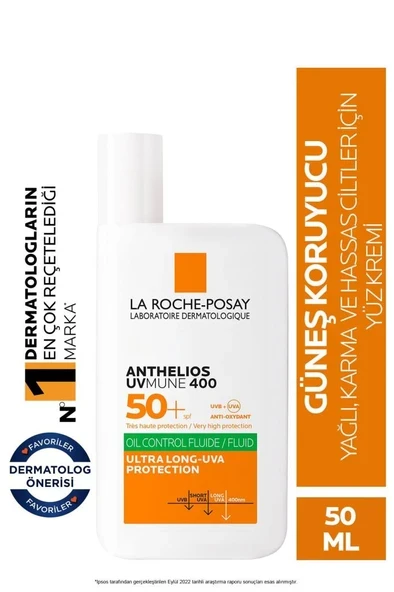 La Roche Posay Anthelios Uvmune 400 Oil Control Fluid Spf50+ 50ml Güneş Kremi ürün görseli 1