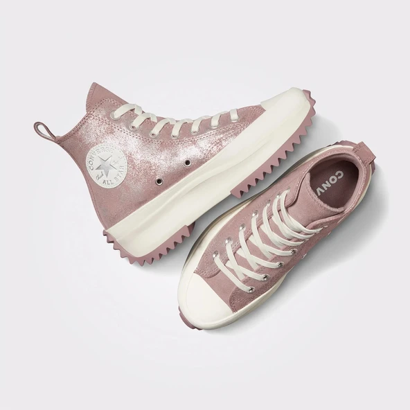 Converse Run Star Hike Unisex Pembe Süet Platform Sneaker - Resim 4