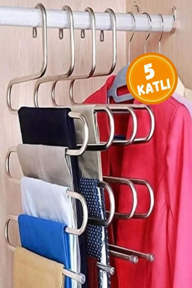 Ufak Tefek Şeyler 1 Adet Metal Pantolon Eşarp Askısı 5 Katlı ürün görseli 1