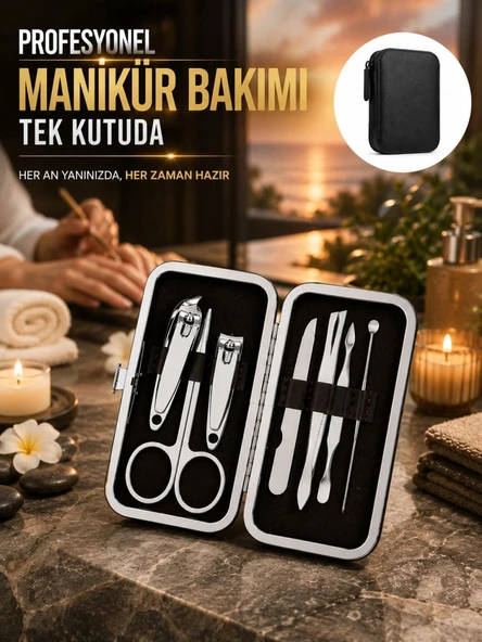 Evde Profesyonel Tırnak Bakımı İçin 7 Parça Premium Bakım Seti ürün görseli 1