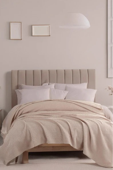 Ecocel Pike Örtü Battal 220x230cm Karde Koyu Bej ürün görseli 1