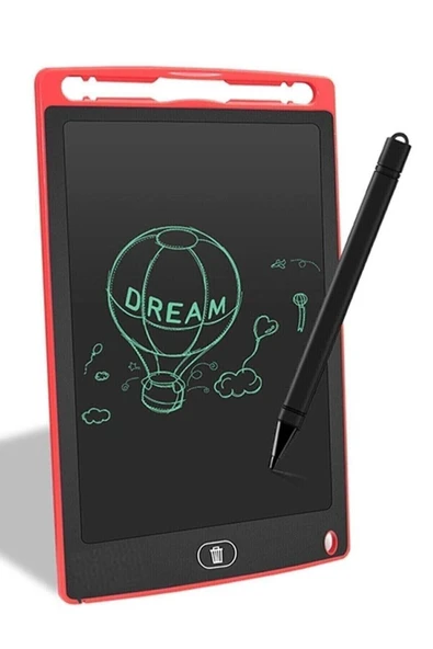 Ufak Tefek Şeyler Writing Tablet Lcd 8.5inç Dijital Kalemli Çizim Yazı Tahtası Grafik Not Yazma Eğitim Tableti-krmz ürün görseli 1