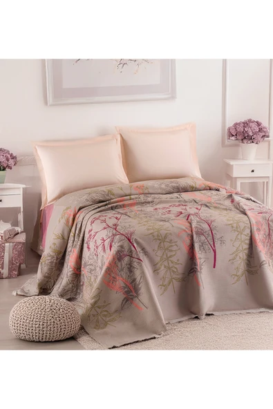 Doğal Pike Baskılı Battal 220x230cm Urla Bej ürün görseli 1