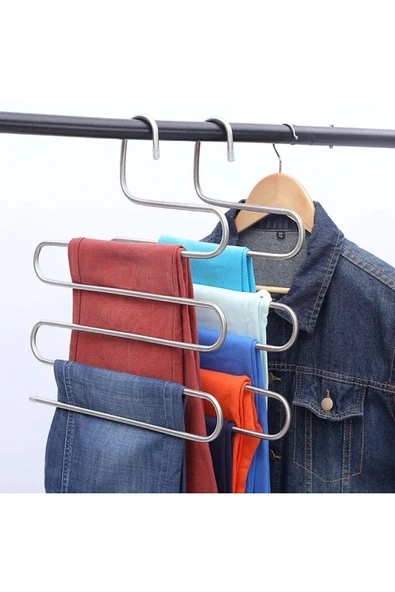 Ufak Tefek Şeyler 5 Katlı Metal Pantalon Eşarp Askısı Dolap Içi Düzenleyici Pantolon Askısı ürün görseli 1