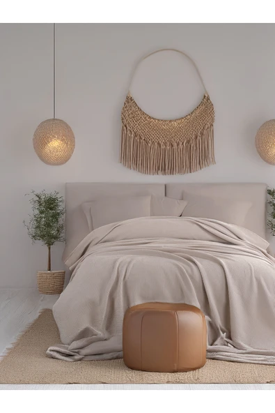 Ecocel Pike Örtü Battal 220x230cm Karde Vizon Gri ürün görseli 1