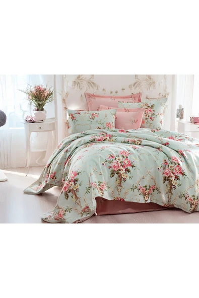 Doğal Pike Baskılı Battal 220x230cm Alanur Mint ürün görseli 1