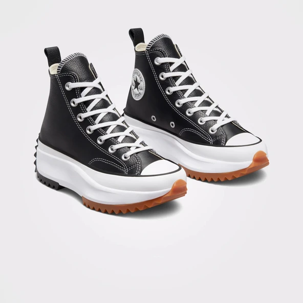 Converse Run Star Hike Foundational Unisex Siyah Deri Platform Sneaker ürün görseli 1