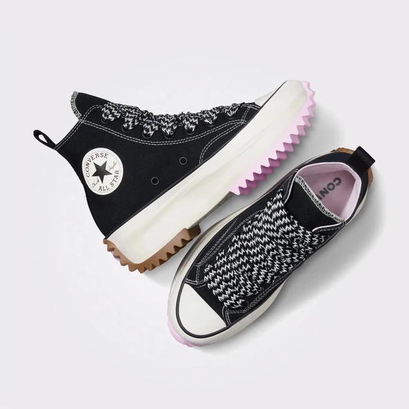 Converse Run Star Hike Unisex Siyah Platform Sneaker - Resim 5