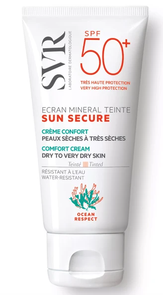 SVR Sun Secure Ecran Mineral Teinte Spf 50+ Mineral Filtreli Renkli Güneş Koruyucu Krem - Kuru ve Çok Kuru Cilt 60 gr ürün görseli 1