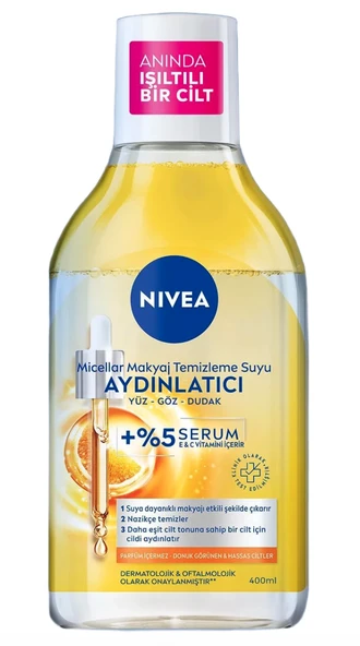Nivea Aydınlatıcı Micellar Makyaj Temizleme Suyu Serum İçerikli Donuk ve Hassas Cilt Tipleri 400 ml ürün görseli 1