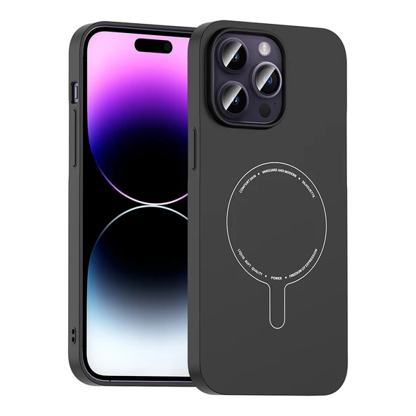 iPhone 14 Pro Max Kılıf Magsafe Şarj Özellikli Kamera Korumalı Elio Sert PC Kapak ürün görseli 1