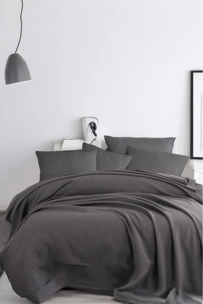 Ecocel Pike Örtü Çift Kişilik 200x230cm Karde Antrasit ürün görseli 1