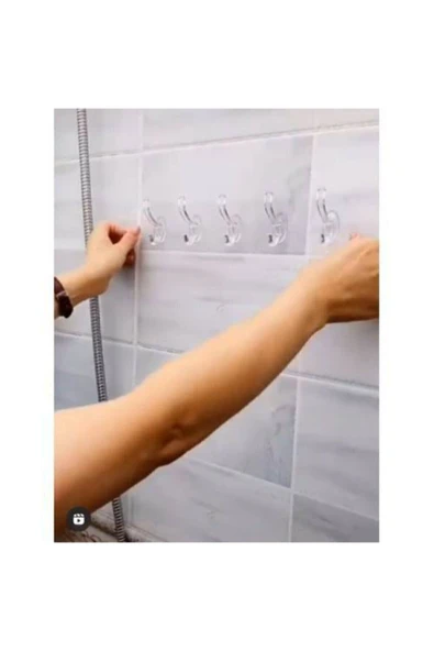 Ufak Tefek Şeyler Silikonlu 5'li 29*7 Şeffaf Güçlü Kendinden Yapışkanlı Kapı Duvar Askısı Ağır Yük Taşıma ürün görseli 1