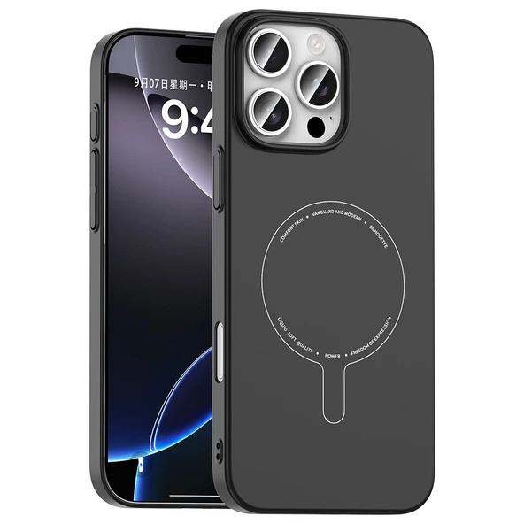 iPhone 16 Pro Max Kılıf Magsafe Şarj Özellikli Kamera Korumalı Elio Sert PC Kapak ürün görseli 1