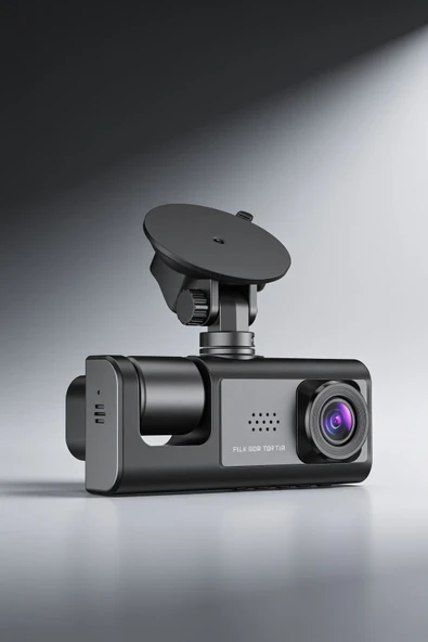 Geri Görüş Kameralı 3 Kameralı Araç İçi Kamera Gece Görüşlü Dashcam ürün görseli 1
