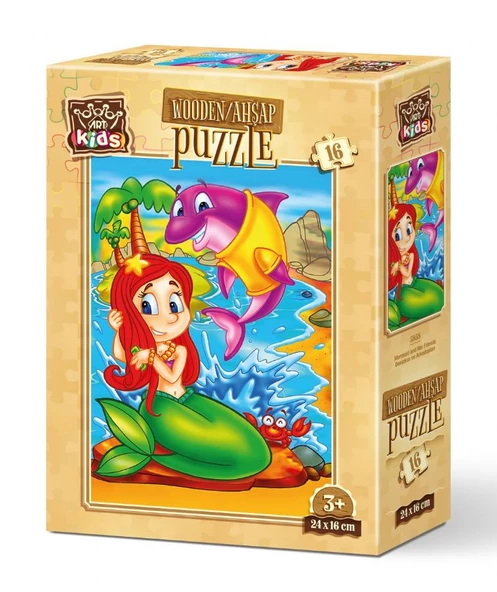 Art Kids Denizkızı ve Arkadaşları 16 Parça Ahşap Puzzle ürün görseli 1