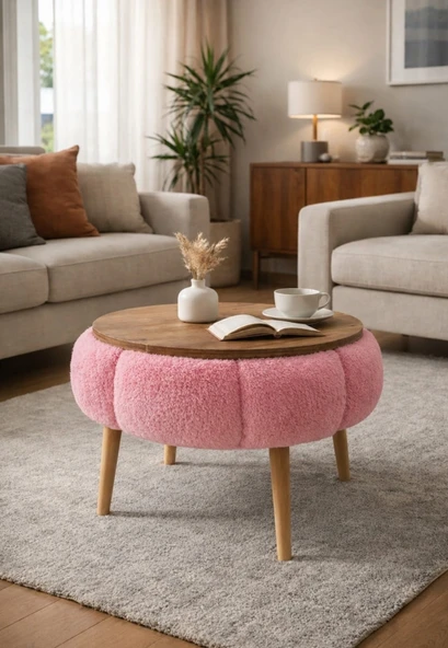 PAPATYA ORTA SEHPA PEMBE RENKLİ ürün görseli 1