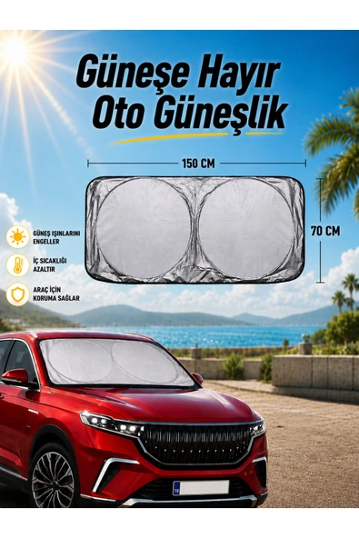 Ufak Tefek Şeyler Araba Ön Cam Güneşlik Araba Cam Güneşliği Otomobil Güneşlikleri Araç Gölgelik Oto içi ürün görseli 1
