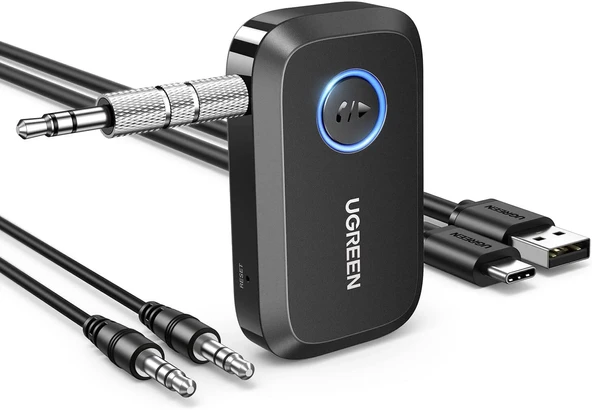UGREEN 90748 CM596 3.5mm Aux Araç için Bluetooth 5.3 Ses Alıcısı Aktarım Adaptörü ürün görseli 1