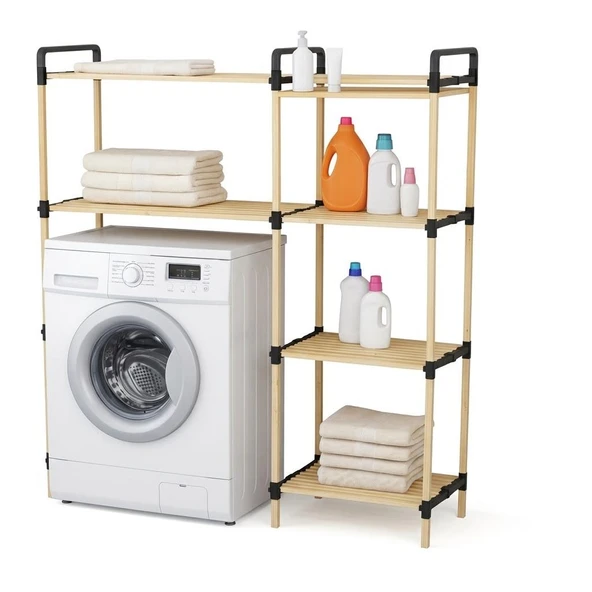 Nwood Modüler RaflıI Çamaşır Makinesi Organizer Rafı MDF 100*35*140 ürün görseli 1