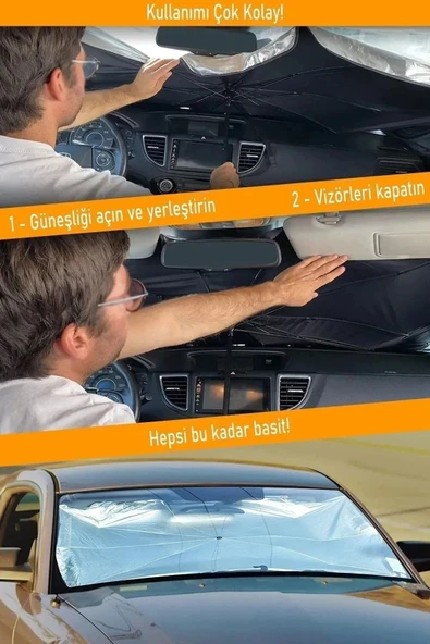 Ufak Tefek Şeyler VOLKSWAGEN THE BEETLE 1.2 TSI 105 BEELLE DSG Araca Uygun Oto Ön Cam Güneşliği Şemsiye ürün görseli 1