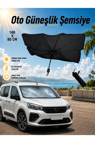 Ufak Tefek Şeyler Opel Combo Araba Ön Cam Güneşlik Katlanabilir Güneşlik Şemsiye Ön Cam Gölgelik ürün görseli 1
