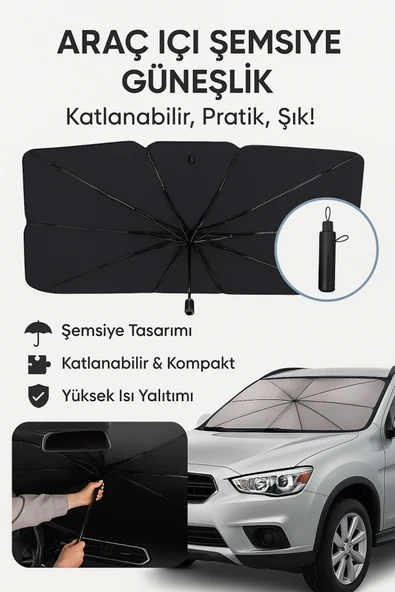 Ufak Tefek Şeyler Oto Güneşlik Güneşten Uv Işınlarından Koruyucu Oto Cam Şemsiyelik Oto Güneşlik ürün görseli 1