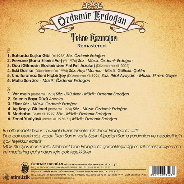 Özdemir Erdoğan Tekne Kazıntıları - Plak - Resim 2