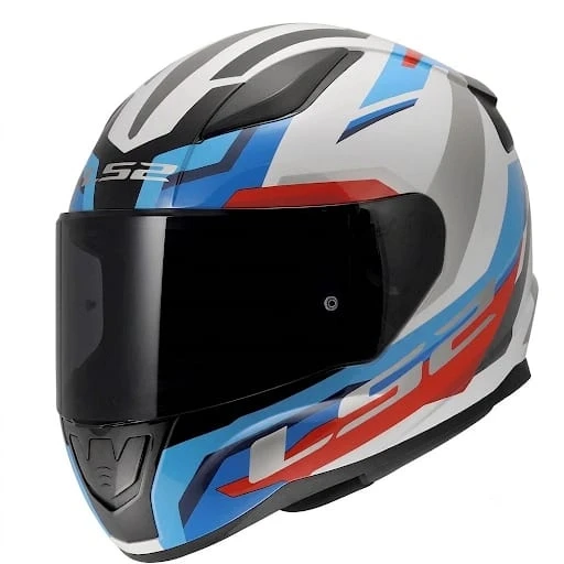 LS2 RAPID 2 HYPER BEYAZ-MAVİ-KIRMIZI KAPALI KASK (SİYAH+ŞEFFAF CAMLI) ürün görseli 1