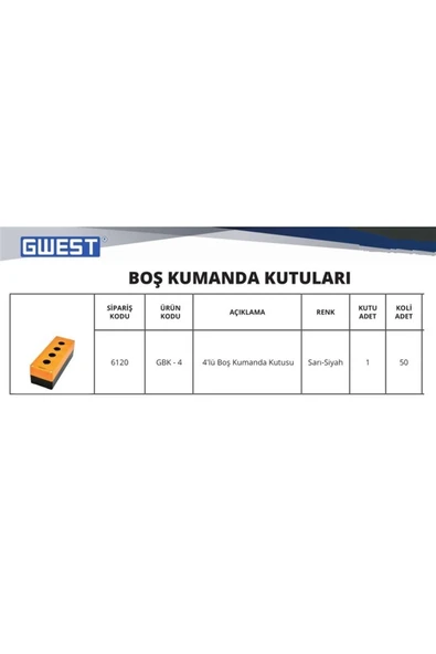 Gwest Gbk-4 4 Lü Boş Kumanda Kutusu 6120 ürün görseli 1