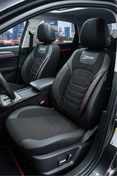 Ford Focus Titanium 1.0 Ecoboost 125 4 Kapı A/t 2018 UYUMLU TTN OTO KOLTUK KILIFI TAM SET KIRMIZI ürün görseli 1