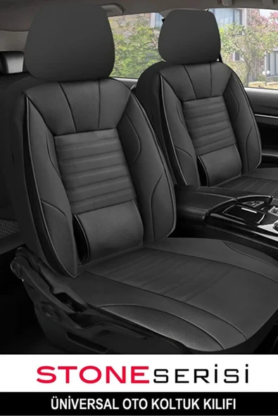 Volvo V40 Cross Country 1.5 T3 Advance Gartronic 2018 UYUMLU DERİ STONE OTO KILIFI TAM SET SİYAH ürün görseli 1