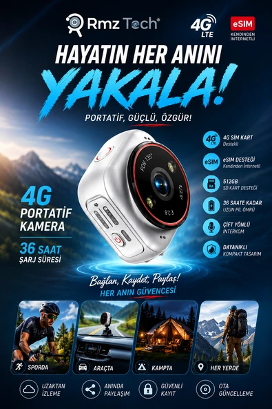 İnox x30 4G SIM Kartlı Mini Güvenlik Kamerası eSIM Destekli Taşınabilir IP Kamera 36 Saat Bataryalı Uzaktan İzleme ürün görseli 1