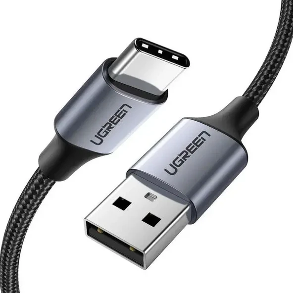 UGREEN 45071 L514 18W 3A QC 3.0 USB-A to USB-C Hızlı Şarj Veri Kablosu Uzay Grisi Örgülü 1metre ürün görseli 1