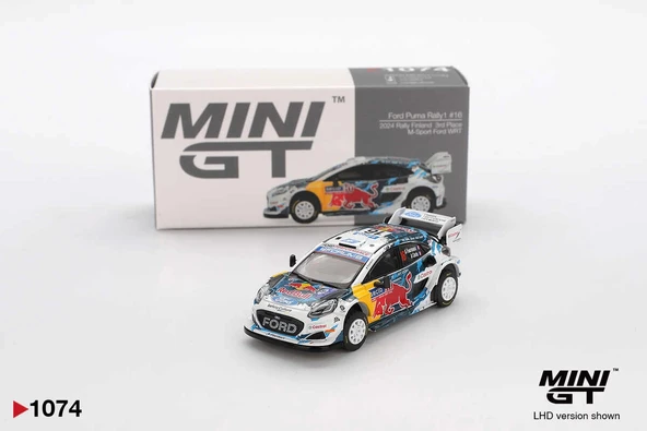 Mini GT MGT01074 1/64 Ford Puma Rally1 #16 M-Sport Ford WRT 2024 Rally Finland 3rd Place ürün görseli 1