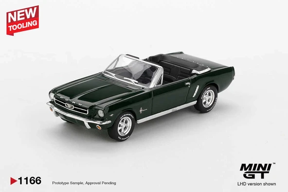 Mini GT MGT01166 1/64 Ford Mustang Convertible 1964 Highland Green ürün görseli 1