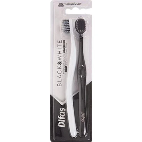 DİFAŞ BLACK & WHİTE 2Lİ DİŞ FIRÇASI ürün görseli 1