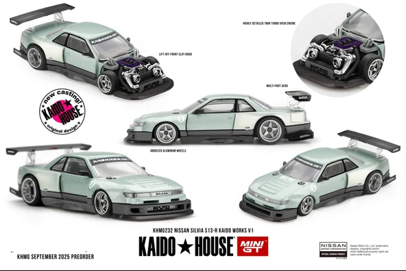 Mini GT 1/64 Kaido House Nissan Silvia S13-R KAIDO WORKS V1 KHMG232 ürün görseli 1