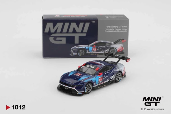 Mini GT MGT01012 1/64 Ford Mustang GT3 #65 Ford Multimatic Motorsports 2024 IMSA Daytona 24 Hrs ürün görseli 1