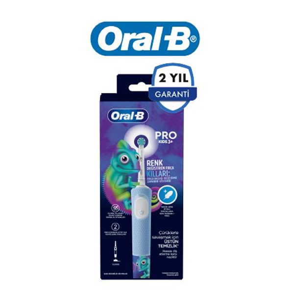 Oral-B D103 Pro Kids Bukalemun Desenli Şarjlı Diş Fırçası - Mavi ürün görseli 1