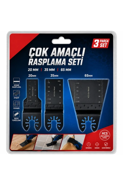 Ufak Tefek Şeyler 3'lü Çok Amaçlı Raspalama Ve Testere Bıçağı Seti Akülü Matkap Devir Ayarlı Raspa Uçları ürün görseli 1