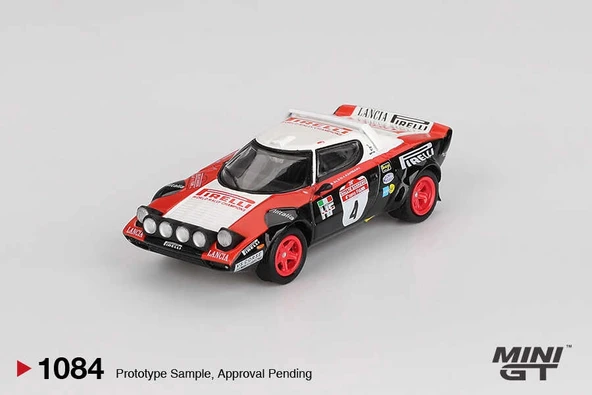 Mini GT MGT01084 1/64 Lancia Stratos HF #4 1978 Rally Sanremo Winner ürün görseli 1