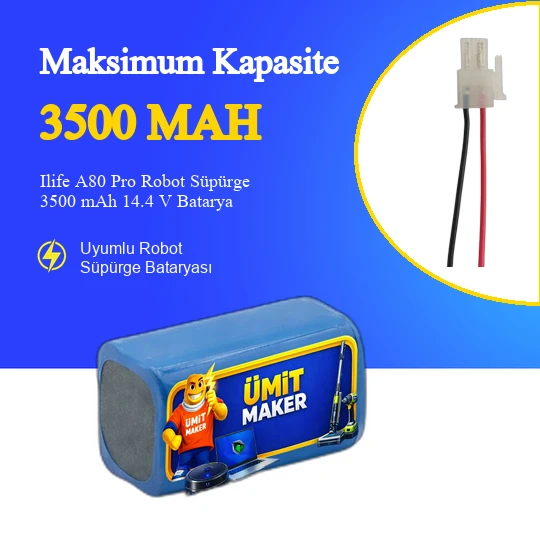 Ilife A80 Pro Robot Süpürge 3500 mAh 14.4V Batarya ürün görseli 1
