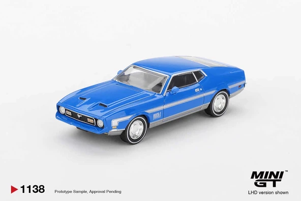 Mini GT MGT01138 1/64 Ford Mustang Mach 1 Grabber Blue ürün görseli 1