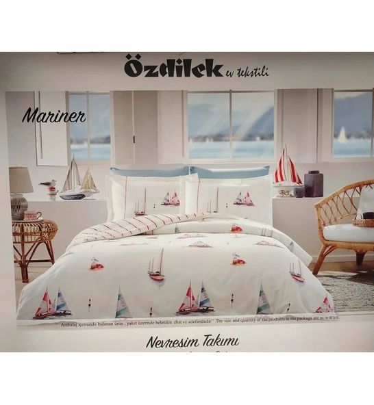 Özdilek Ranforce -Mariner Beyaz- Çift Kişilik Nevresim Takımı ürün görseli 1