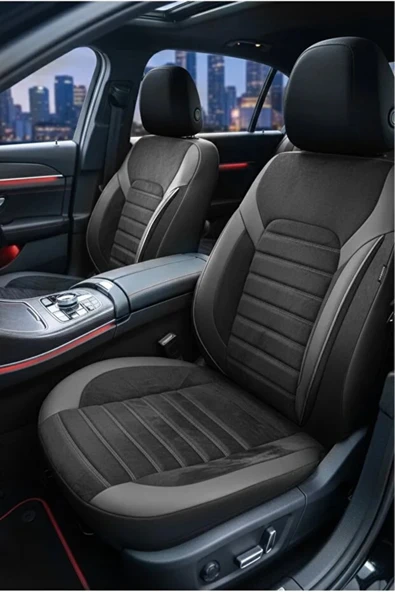 Toyota Highlanderı 3.5 V6 (280 Hp) Hybrid 4x4 Cvt 2015 UYUMLU KUMAŞ OTO KOLTUK KILIFI TAM SET SİYAH ürün görseli 1
