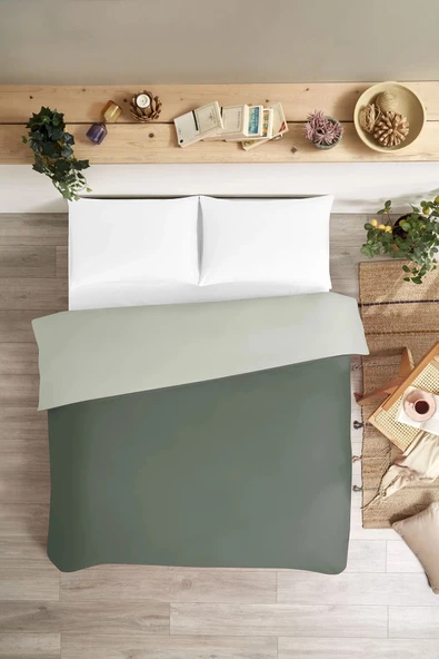 Özdilek Colourist -A.Yeşil K.Yeşil- Battal Çift Kişilik (King Size) Nevresim (Sadece Nevresim İçerir) ürün görseli 1