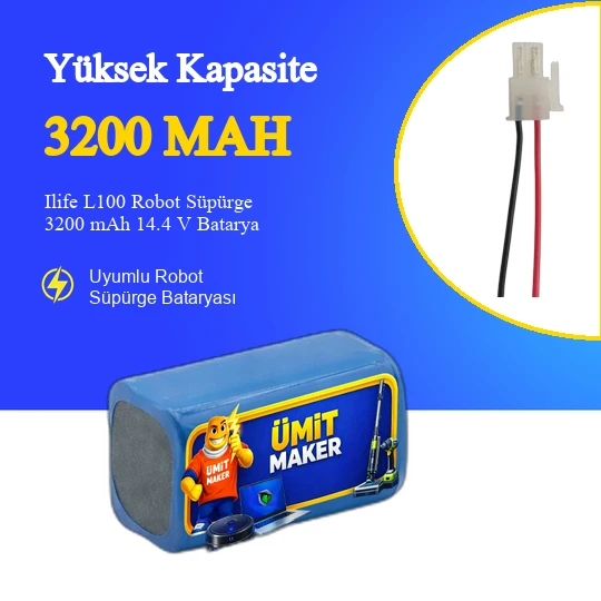 Ilife L100 Robot Süpürge 3200 mAh 14.4V Batarya ürün görseli 1