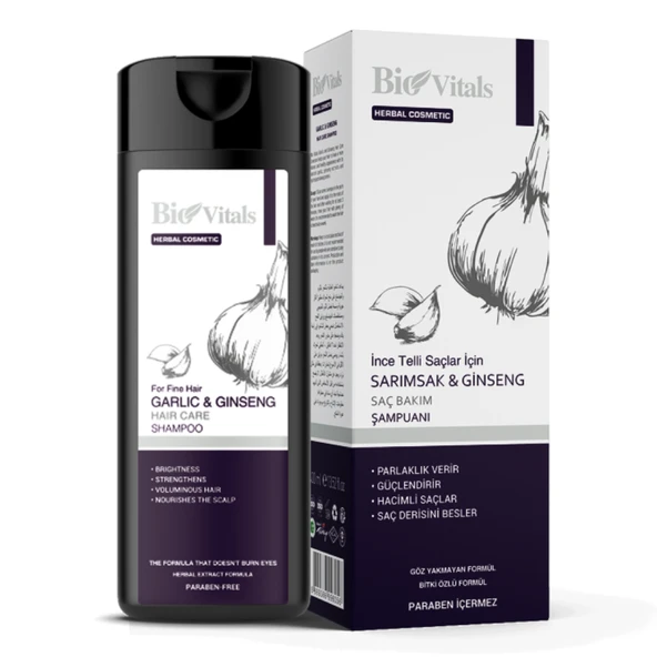 Bio Vitals Ginseng ve Sarımsak Özlü Saç Bakım Şampuanı 400 ml ürün görseli 1