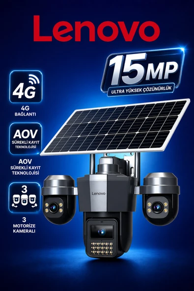 3 Motorize Kameralı 4G Sim Kartlı Solar Panelli Akıllı Gece Görüşlü AOV Sürekli Kayıt Yapan Güvenlik Kamerası ürün görseli 1